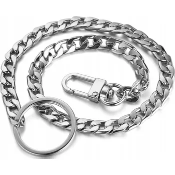 Šperk HRUBÝ ŘETĚZ KE KALHOTÁM HIP-HOP, ŘETÍZEK NA HODINKY - STŘÍBRNÝ