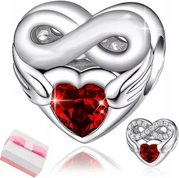 Přívěsek STŘÍBRNÝ PŘÍVĚSEK CHARMS SRDCE NEKONEČNO 925