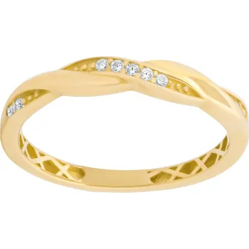 Prsten Zlatý prsten Asumi pletený ze žlutého zlata s Brilliance Zirconia velikost obvod 56 mm FNNNK05RGY-obvod 56 mm