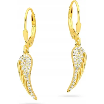 Náušnice STŘÍBRNÉ NÁUŠNICE 925 ANDĚLSKÁ KŘÍDLA SE ZIRKONY