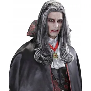 Karnevalová paruka Widmann paruka dlouhé vlasy tmavě šedá