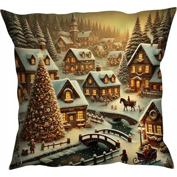 Povlak na dekorativní polštářek Vánoční povlak na polštář s motivem Vánoc, dekorativní 45x45 cm