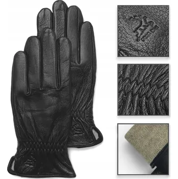 Rukavice Pánské kožené zateplené zimní rukavice černé XL Prius 2008