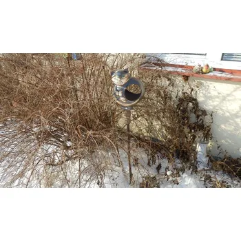 Zahradní dekorace Keramické krmítko kočka