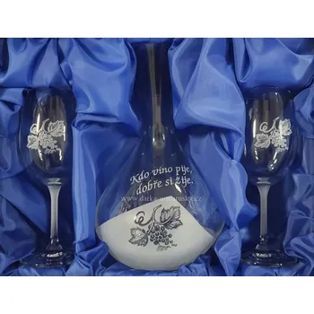 Souprava Emma 2+1 Karafa na víno zap.- dekor hrozen č.3