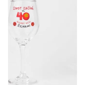 Sklenice Sklenička na víno - Život začíná ve 40ti Klenot mezi ženami