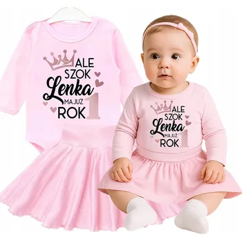 Kojenecká souprava NAROZENINOVÝ KOMPLET NA 1. narozeniny Rok Dívka Body Sukně vel. 74