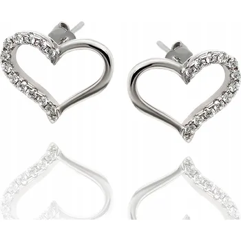 Náušnice STŘÍBRNÉ SRDCE SRDÍČKA NÁUŠNICE NA TYČI