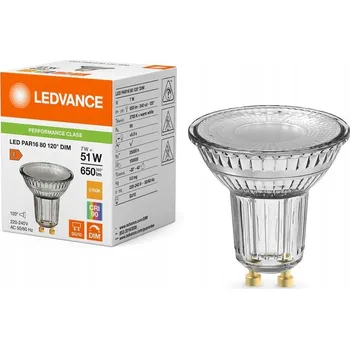 Žárovka LED žárovka reflektor GU10 PAR16 7W 650lm 2700K 120° CRI90 Stmívatelná