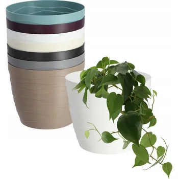 Květináč Bílý plast Květináč Kadax 11 cm x 11 x 9 cm