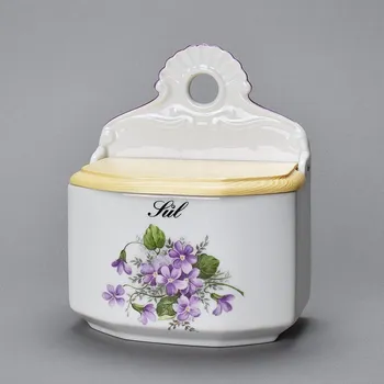 Dóza na potraviny Závěsná dóza s víkem Sůl - FIALKY