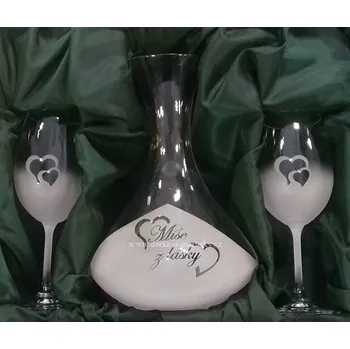 Pískovaná souprava ADÉLA 2+1 - Půlené srdíčka