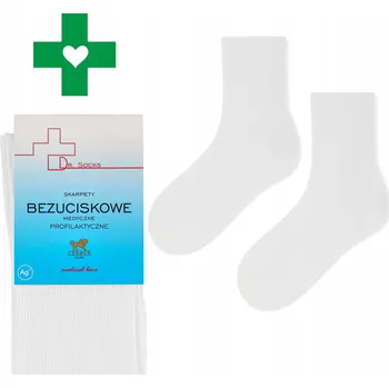 Pánské ponožky CERBER Ponožky 3 ks Pánské ponožky bavlněné s ionty stříbra bílé velikost 42-44