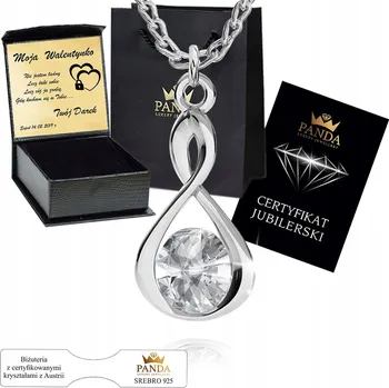 Náhrdelník Stříbrný náhrdelník 925 Znak nekonečna Infinity Dárek Krabička Gravírování