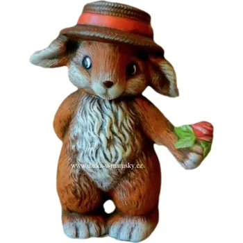 Velikonoční dekorace Zajíček s kloboučkem
