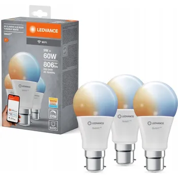 Žárovka OSRAM LEDVANCE SMART+ WiFi A60 9W 230V TW FR B22D TRIPLE PACK 4058075778856