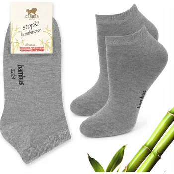 Dámské ponožky Dámské bambusové hladké Polské Kotníkové Ponožky Premium Cerber 36/38 ŠEDÉ