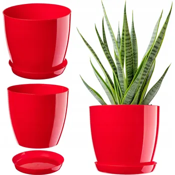 Květináč Červený plast Květináč Kadax 11 cm x 14 x 12,5 cm