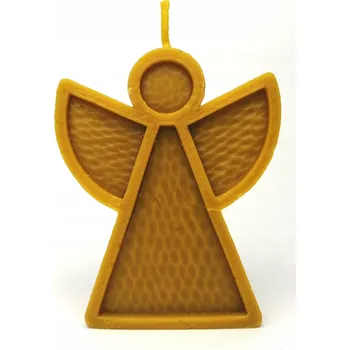 Svíčka Ručně vyráběná svíčka ze včelího vosku „Andělíček“ 11,5 cm