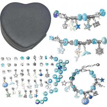 dětská sada na výrobu šperků SADA KORÁLKŮ NA VÝROBU NÁRAMKŮ PRO HOLČIČKU NÁHRDELNÍKY A PŘÍVĚSKY