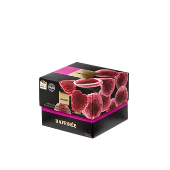 Čokoláda Minibonboniéra gurmánských dražé lyofilizované maliny v bílé čokoládě Raffinée chocoMe