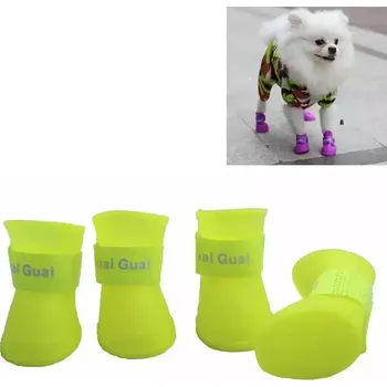 Obleček pro psa TopTechnology Lovely Pet Dog Shoes - Gumové boty pro psy, voděodolné, velikost M, žluté
