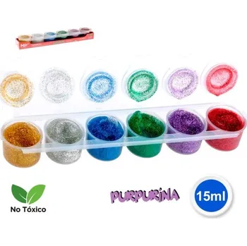 Výtvarná barva Glitterové temperové barvy Artix, sada 6 ks glitter sada tempera Artix