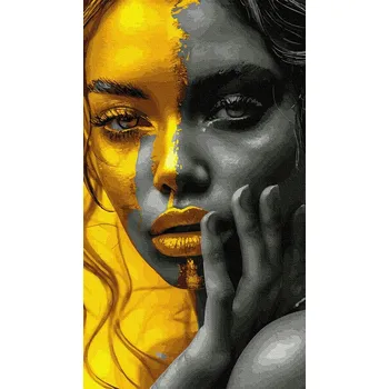 Obraz Malování podle čísel iPicasso zlatá metalická barva 40x70 cm na rámu