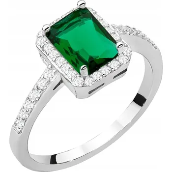 Prsten KRÁSNÝ STŘÍBRNÝ PRSTÝNEK SE ZIRKONY 925 vel. 18