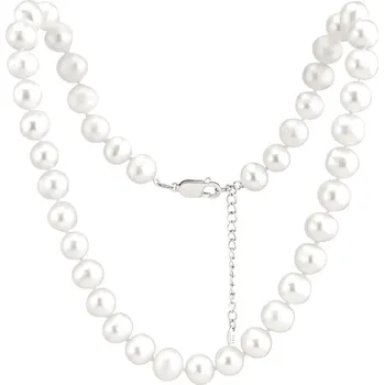 Řetízek Perlový náhrdelník Eira z přírodních bílých perel se stříbrným zapínáním - 40 cm GRP310NW40