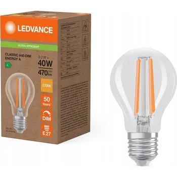 Žárovka LED žárovka E27 A60 2,2W = 40W 470lm 2700K Teplá bílá 320° Stmívatelná Ledvance