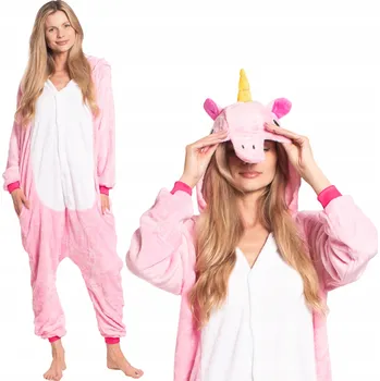 Dámské pyžamo Dámské pyžamo kombinéza Kigurumi Onesie kostým Pegas růžový 155-165 cm M