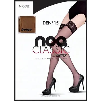 Dámské oblečení KNITTEX samodržící punčochy NICOLE s krajkou 15DEN naturel 3-M