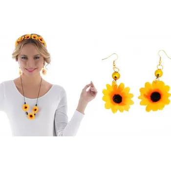 Náušnice NÁUŠNICE SLUNEČNICE ŽLUTÉ DOPLŇKY KE KOSTÝMŮM KARNEVAL