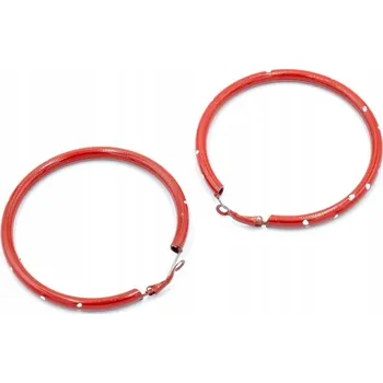 Náušnice Náušnice kruhy červené s bílými puntíky