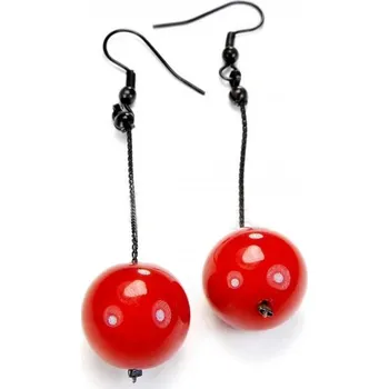 Náušnice Dlouhé Náušnice Červené Skleněné Sexy Jablonex