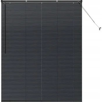 Žaluzie Okenní žaluzie se závěsy Černá Hliník