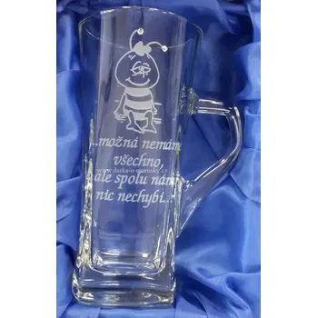 Pískovaný hrníček Geo vysoký - včela č.4