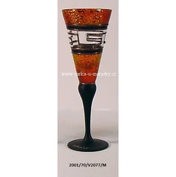 Sklenice Skleničky likérky oranžová barva v kombinaci s čirou C, přátelská souprava (2ks)