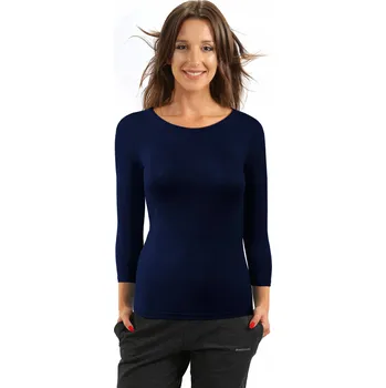 Dámská košile Sesto Senso Dámská blůza s dlouhým rukávem a kulatým výstřihem XL námořnická modrá