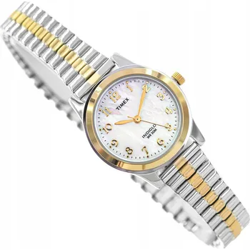Hodinky DÁMSKÉ HODINKY TIMEX TWG063400 EASY READER STŘÍBRNO-ZLATÉ NA NÁRAMKU