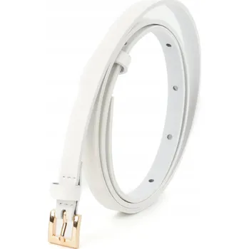 Opasek Dámský kožený opasek D142.1 Bílý, tenký 10 mm