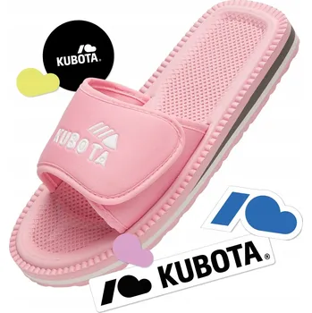 Dámské pantofle Dámské NAZOUVÁKY 36 pudrově růžové KUBOTA Light se suchým zipem + SAMOLEPKY 36
