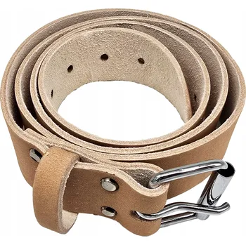 Opasek Kožený pánský Pásek hnědý pracovní s kovovou přezkou Jouanel 140x40 cm