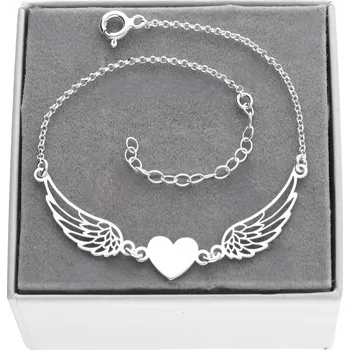 Náramek stříbrný náramek andělská křídla SRDCE křídla GRAVÍROVÁNÍ STŘÍBRO 925