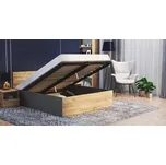 Postel PANAMA 120x200 se zvedacím dřevěným roštem ŠEDÁ DUB