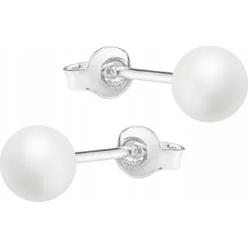 Náušnice Bílé Perly Stříbrné Náušnice Perličky Kuličky Perly Kulička 6 mm Kuličky Perly