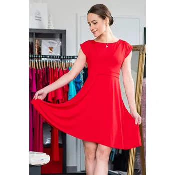 Těhotenské šaty Krásná mamka Kojicí šaty Amalie MODAL red Velikost: S