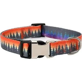 Obojek pro psa TopTechnology Obojek pro domácí mazlíčky v etnickém stylu, polyester/cotton, velikost S: 1.5x27-43cm (Aurora Forest)