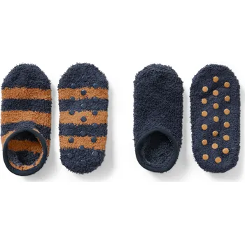 Dámské pantofle 647828 - Tchibo - Ponožkové papuče - pro ženy - vel. 31-34 - barva: modrá/s proužky